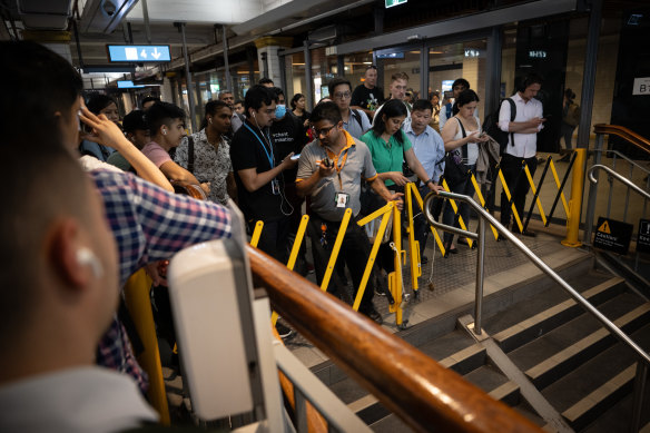 Platform access was restricted at several stations including Town Hall, North Sydney and Parramatta.