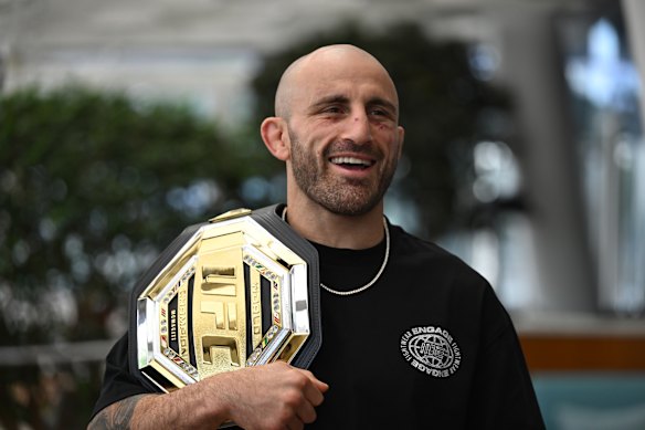 Alexander Volkanovski in Sydney on Monday.
