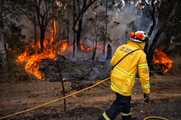 RFS conducts hazard reduction burns in Londonderry in western Sydney before an expected hot weekend.