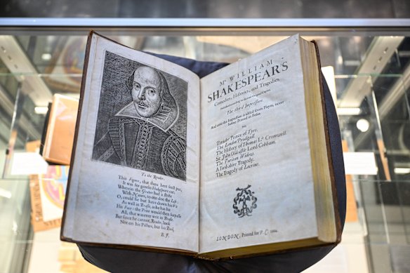 A rare copy of Shakespeare’s Third Folio valued at $2 million at the Melbourne Rare Book Fair in 2025.