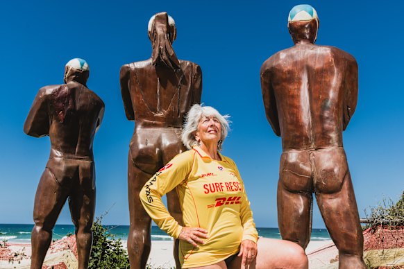Jenny Kenny, in front of statue of life savers, says too many clubs lack facilities for women and children.