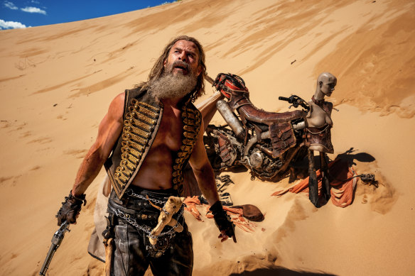 Chris Hemsworth is Dr Dementus in Furiosa: A Mad Max Saga.