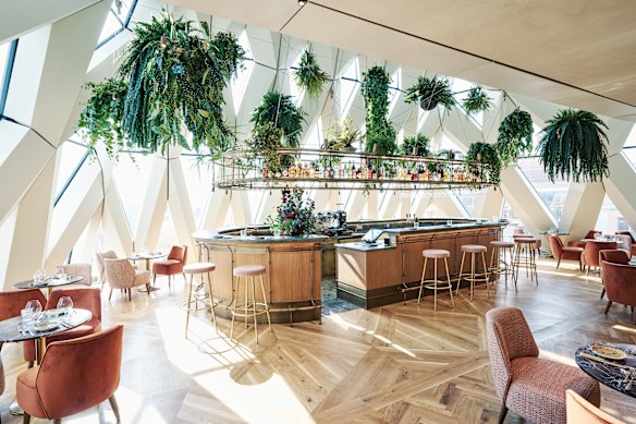 The top-floor Chez Bernard affords views of Vienna’s famed rooftops.