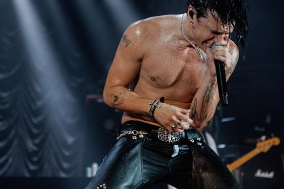 Yungblud performing at the Sidney Myer Music Bowl on Tuesday.