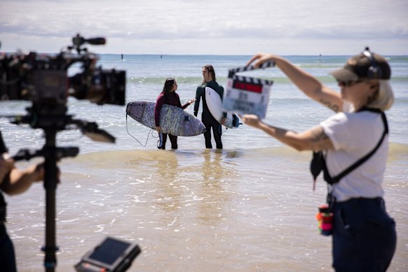 Filming the Netflix series Surviving Summer on the Great Ocean Road.