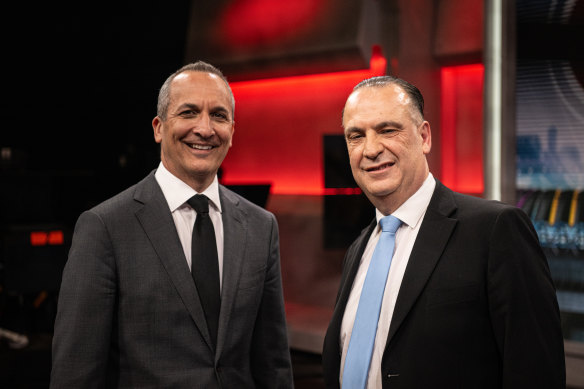 NRL chief executive Andrew Abdo and ARLC chairman Peter V’landys.