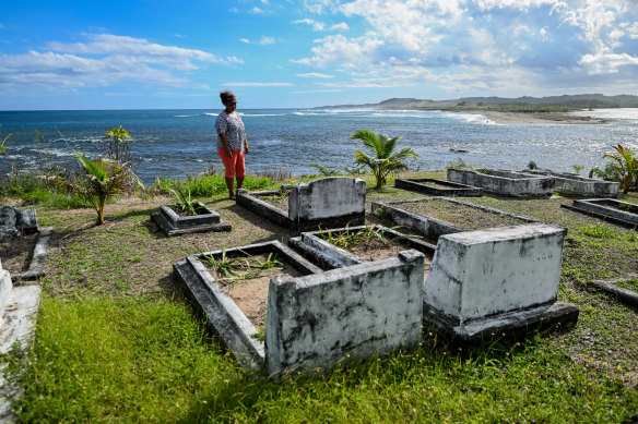 Adi Paulini Lalabalavu-Naulago visits her family’s cemetery at Olosara beach, Sigatoka. 