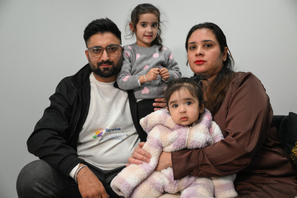 Ramender Bakshi with husband Harmanpreet Singh and children Amyra Sodhi, 3, and Yasmin Sodhi, 8 months.