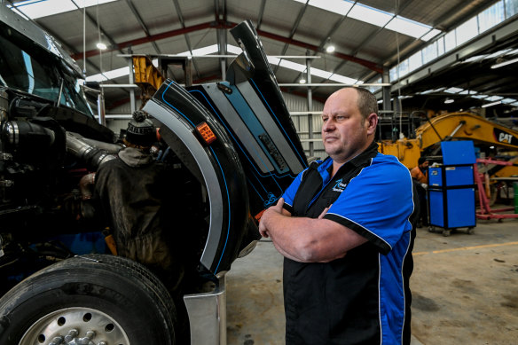 Workshop manager Robert Booth hopes to stay in Orbost, but will have to consider his options when work dries up.