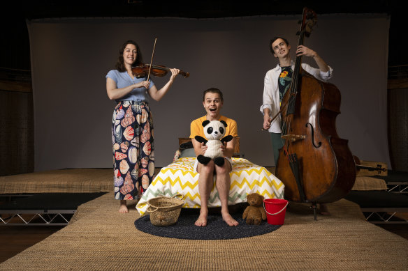 Sonia Wilson, Jack Richardson and Adrian Whitehall performed in Tim McGarry’s There’s a Sea in My Bedroom.