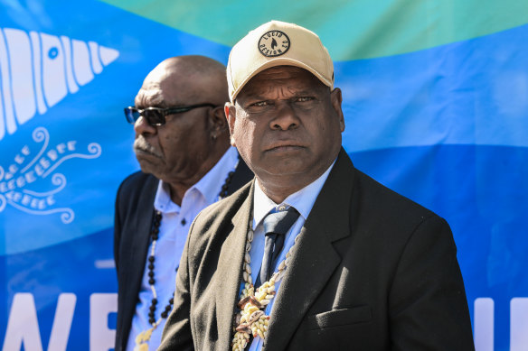 First Nations leaders from the Torres Strait Uncle Paul Kabai (left) and Uncle Pabai Pabai (right) have launched a climate case against the Australian government.