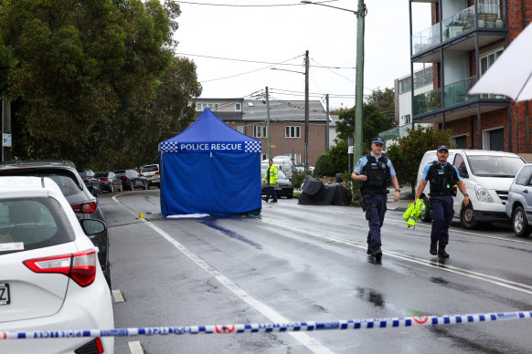 The crime scene on Fletcher Street.