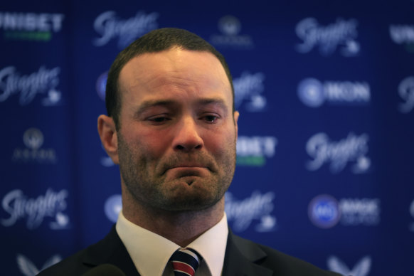 Boyd Cordner’s emotional retirement press conference in 2021.