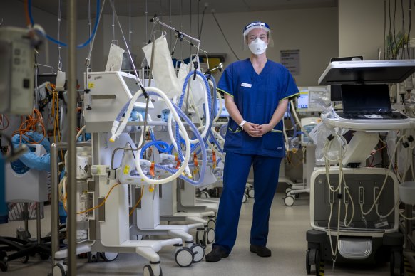 Healthcare workers like ICU nurse Tayla Christofakakis, of the Austin hospital, are preparing for a third wave of COVID. 