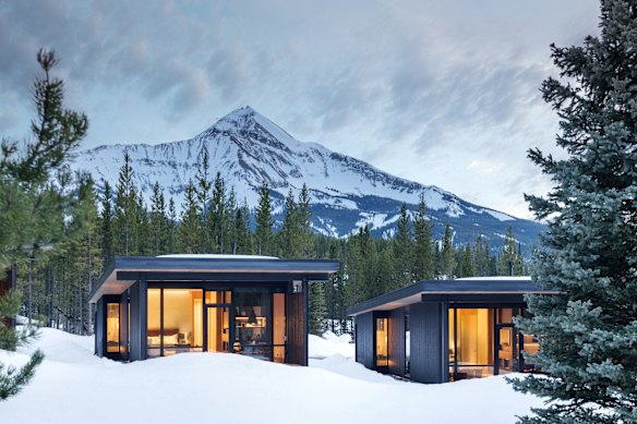 Snow cabins at One&Only Moonlight Basin.