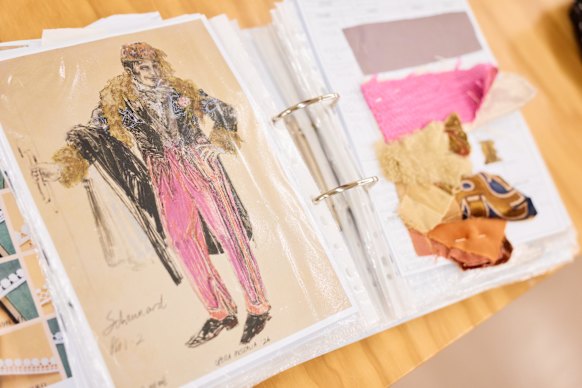 Costume sketches and fabric swatches for Opera Australia’s La Boheme.