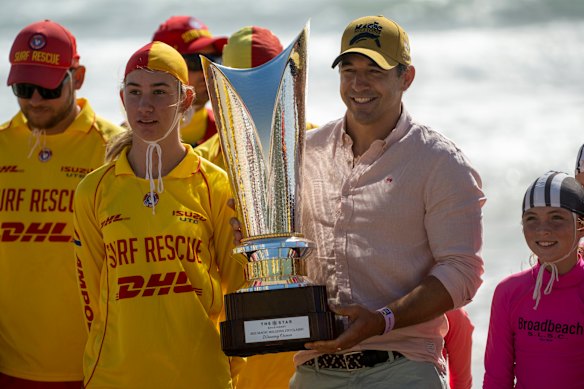 NRL legend Billy Slater at the Magic Millions barrier draw on the Gold Coast.