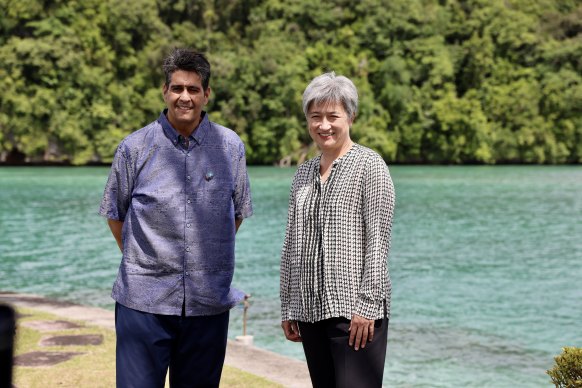 Palau President Surangel Whipps jnr and Foreign Minister Penny Wong.