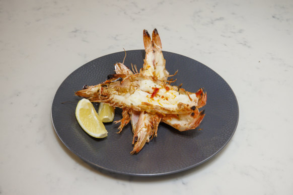 The wood-fired prawns at Molto.