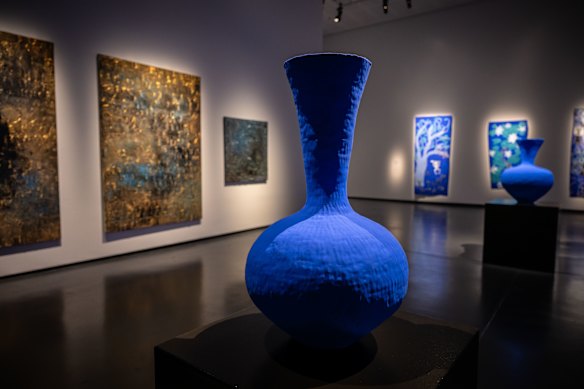 Artworks from the group exhibition Under the Big Blue Sky at the Casula Powerhouse Arts Centre.