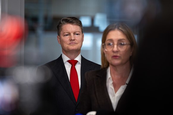 Labor leadership aspirant Ben Carroll and Premier Jacinta Allan put aside rivalries to announce an education policy on Monday. 
