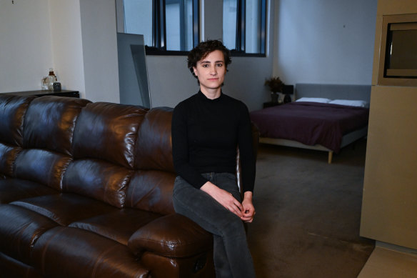 Emily Shoobridge has just rented a studio apartment after six months of couch-surfing. 