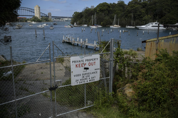 The former industrial site at Berrys Bay on Sydney’s lower north shore.