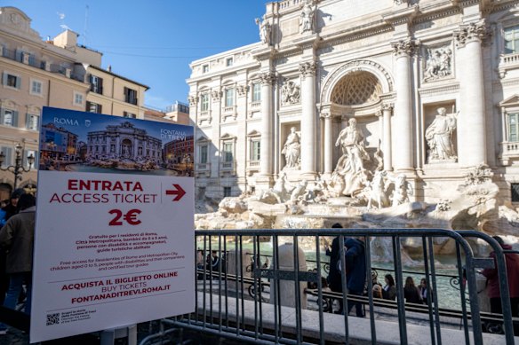 A new €2 entry fee applies at the Trevi Fountain in Rome.