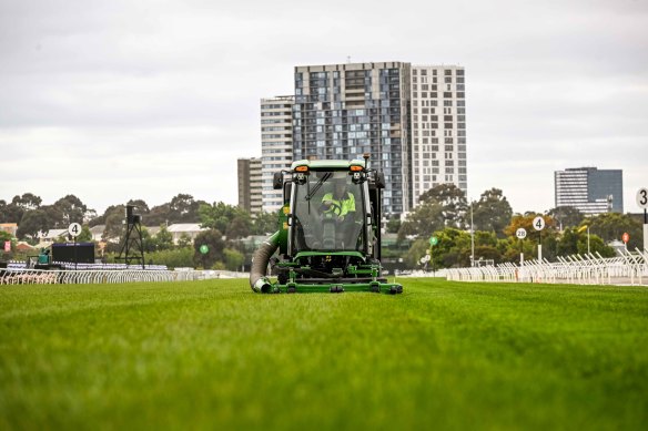 Groundskeepers have been working around the clock to get the Flemington track in top shape.