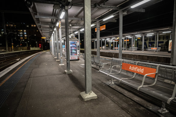 The young woman was found slumped over a bench at Ashfield station, police allege.