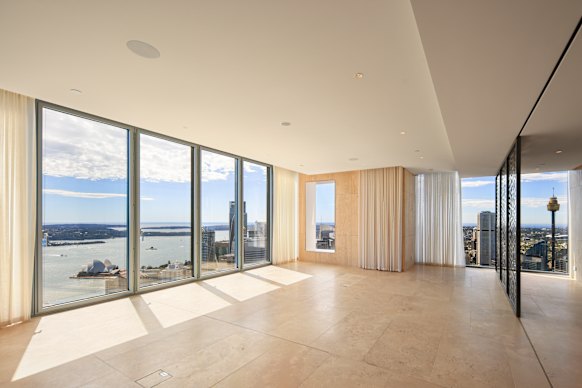 This Barangaroo penthouse for sale is akin to a house in the sky with its generous internal floorplan. The price guide is $85 million.