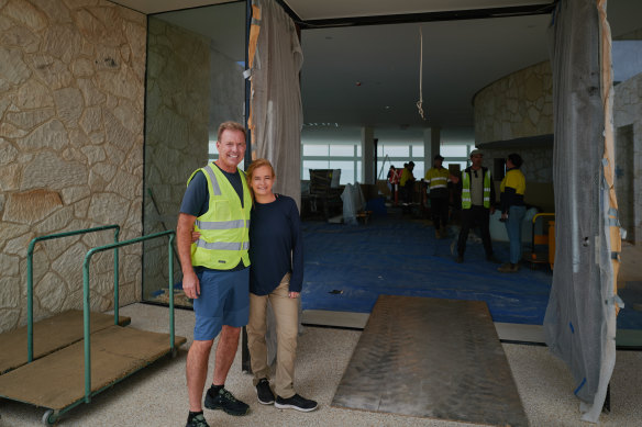 James and Hayley Baillie in November as the new iteration of Southern Ocean Lodge began to take shape.
