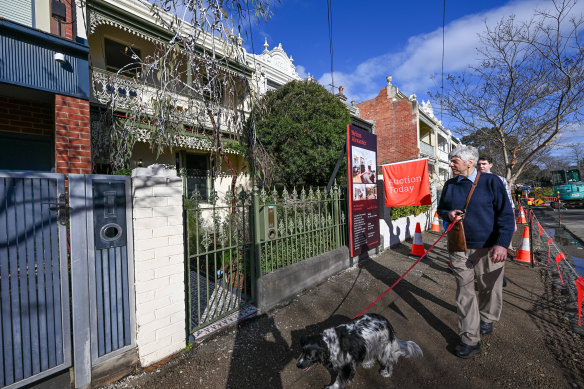 Construction work in front of 36 Church St, Fitzroy North, did not deter bidders.