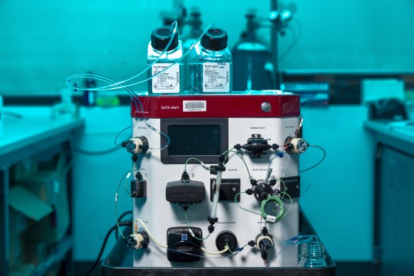 A Fast Performance Liquid chromatography machine, used to purify the mRNA before it is encapsulated into the lipid nanoparticles.