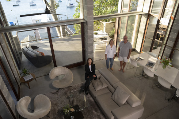 Architect Belinda Koopman with home owners Ellen and Gary Smith at the renovated Trilogy House.