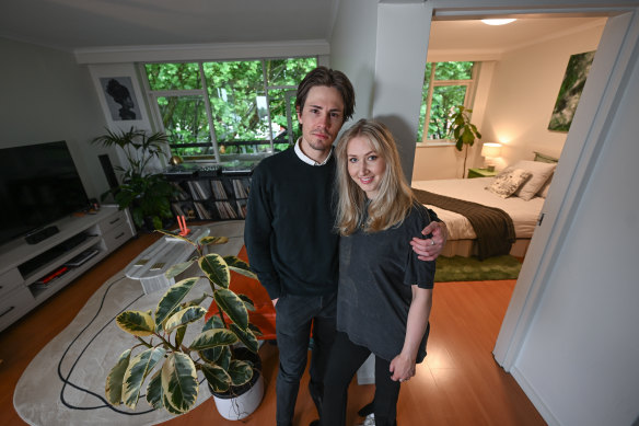 Jeremy Anderson and Erin McKellar went above the asking rent to secure their apartment in Elwood.