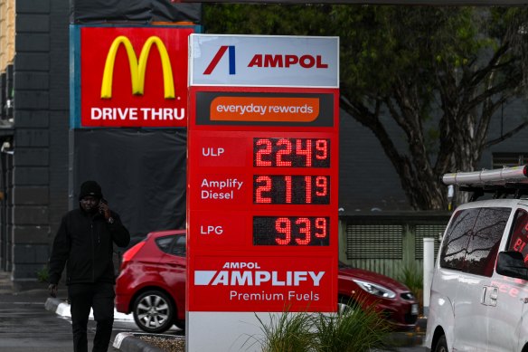 Petrol prices jumped in Melbourne as Russia’s war on Ukraine continues to bite. 