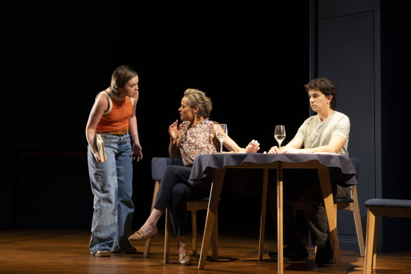 Max McKenna, Nadine Garner and Karl Richmond in a scene from the impressive, emotionally charged play. 