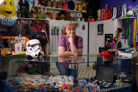 Lauren Ash at her business, Fancy That On Beach Road, in Christies Beach in Adelaide.