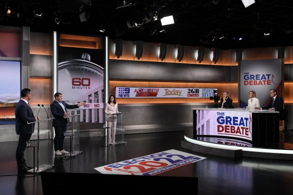 Sunday night’s debate will be held at Channel Nine’s studios in Sydney.