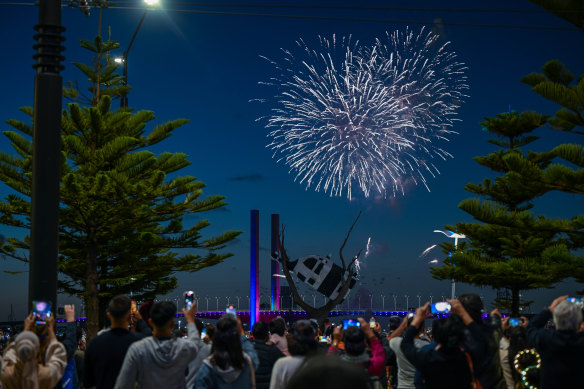 New Year’s Eve fireworks in Melbourne.