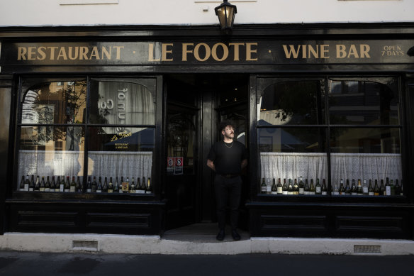 Le Foote manager Eddie Murphy outside the newly opened bar and restaurant on George Street.