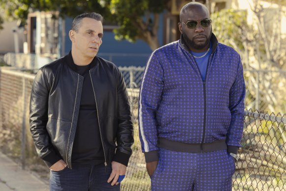 Sebastian Maniscalco and Omar Dorsey in <i>Bookie</i>.