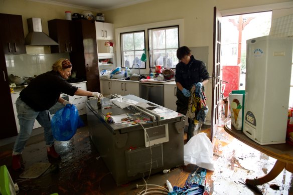 Inside Luong’s Oakland Street home after the flood. 