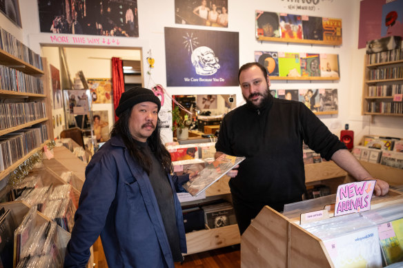 Small-business owners Dan Teh and Joshua Gibbs say shopping strips like Norton Street in Leichhardt could benefit from greater density.