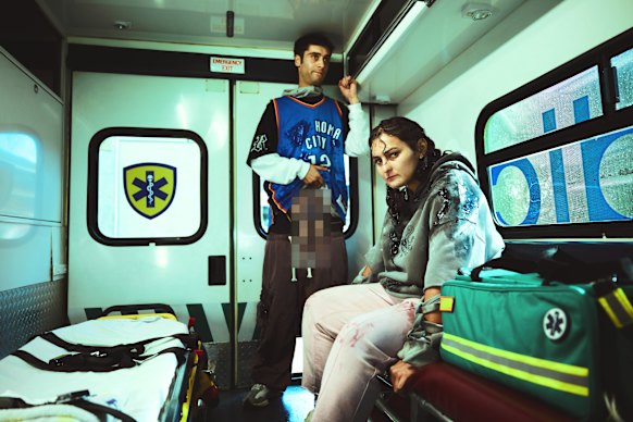 Arlo Green (left) had to be physically sewn into an “alien penis rig” when filming Mum, I’m Alien Pregnant.