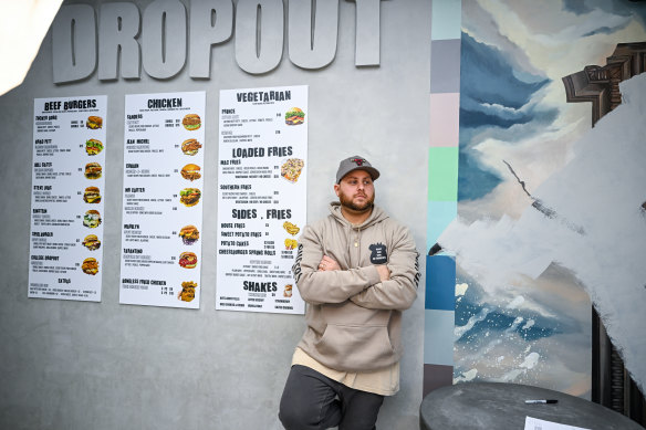 Mark Elkhouri, owner of College Dropout Burgers, faces legal action from the artist formerly known as Kanye West.