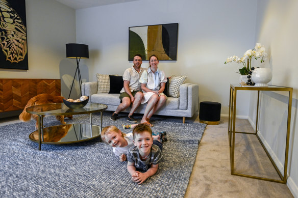 Lee and Amy Mitchener, with their children Harvey and Darcy, are selling their home.