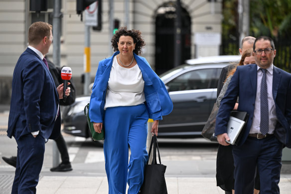 Monique Ryan arrives at the Federal Court in Melbourne.