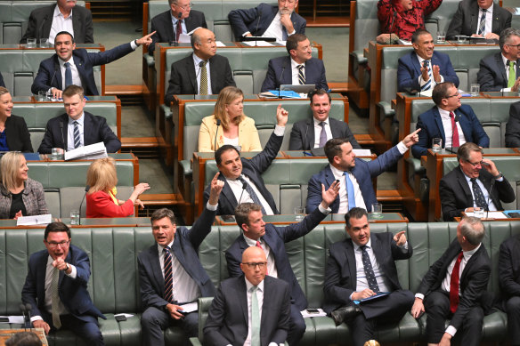 Members of the opposition shouted and pointed to the pharmacists in the public gallery during question time.